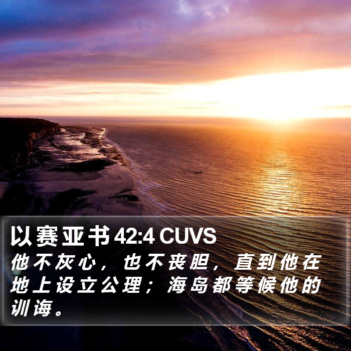 以 赛 亚 书 42:4 CUVS Bible Study