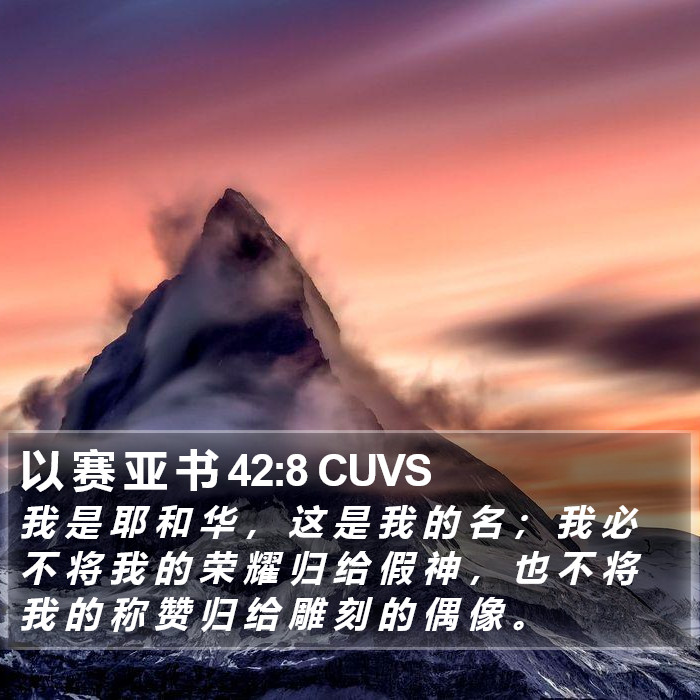 以 赛 亚 书 42:8 CUVS Bible Study