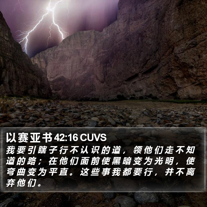 以 赛 亚 书 42:16 CUVS Bible Study