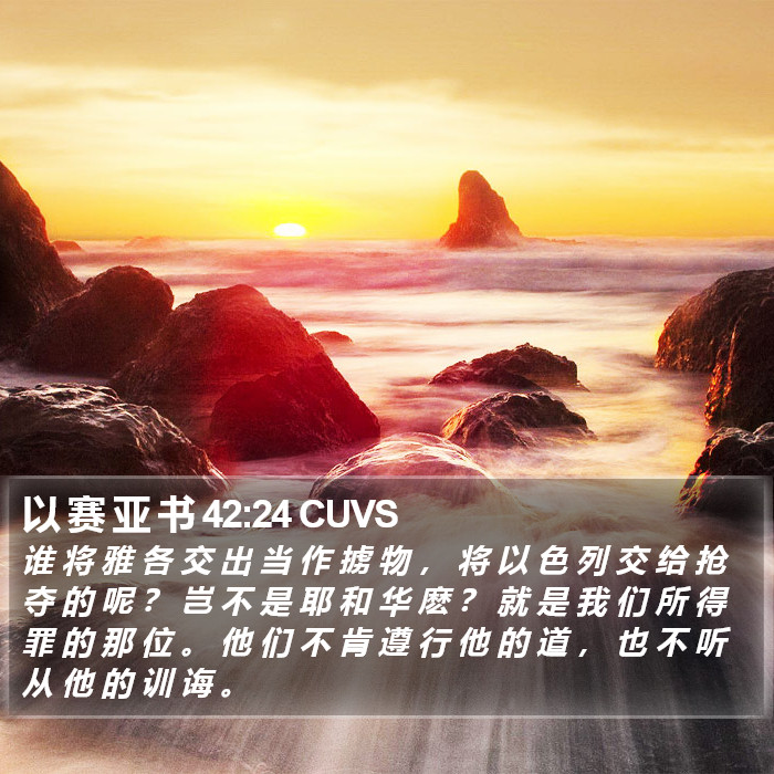 以 赛 亚 书 42:24 CUVS Bible Study