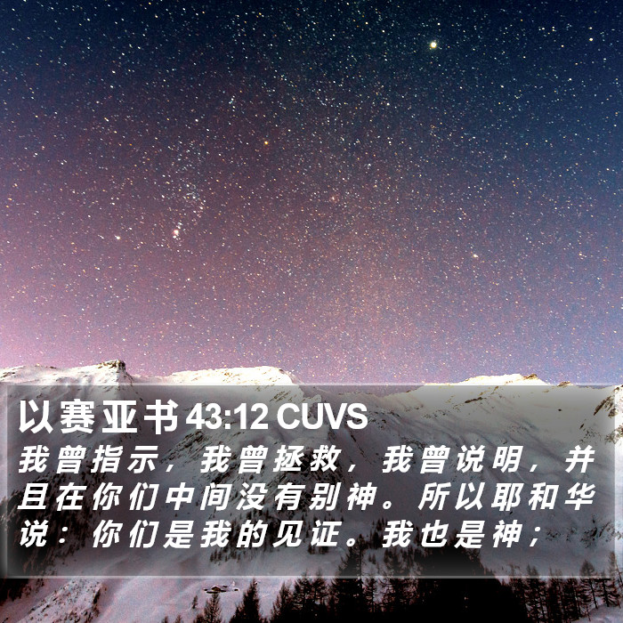 以 赛 亚 书 43:12 CUVS Bible Study