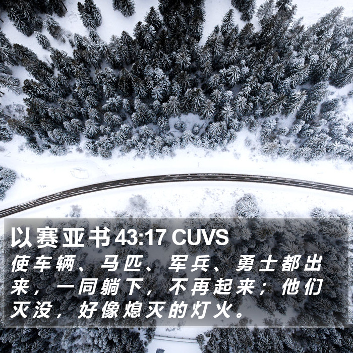 以 赛 亚 书 43:17 CUVS Bible Study