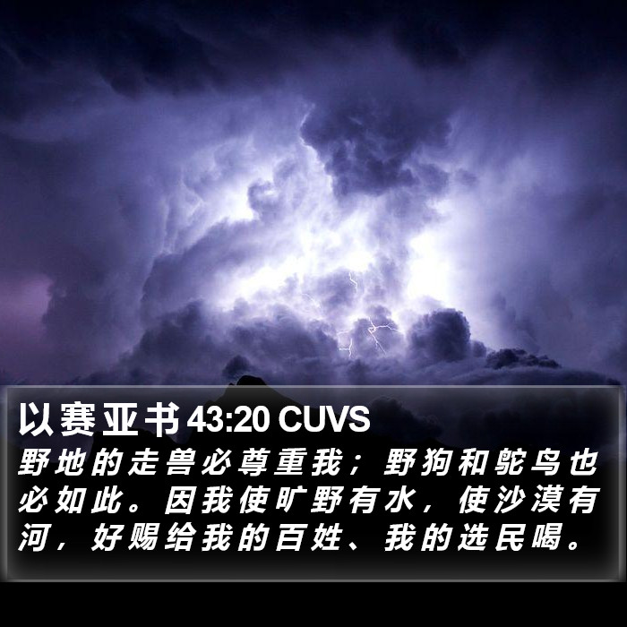 以 赛 亚 书 43:20 CUVS Bible Study