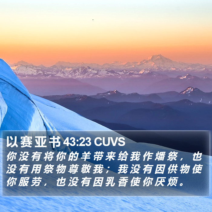 以 赛 亚 书 43:23 CUVS Bible Study
