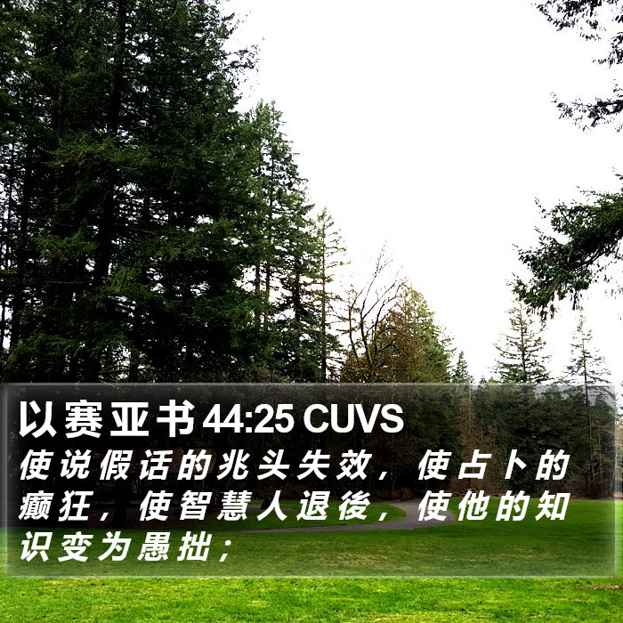 以 赛 亚 书 44:25 CUVS Bible Study