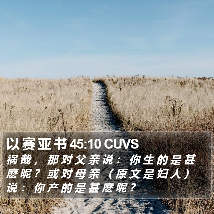 以 赛 亚 书 45:10 CUVS Bible Study