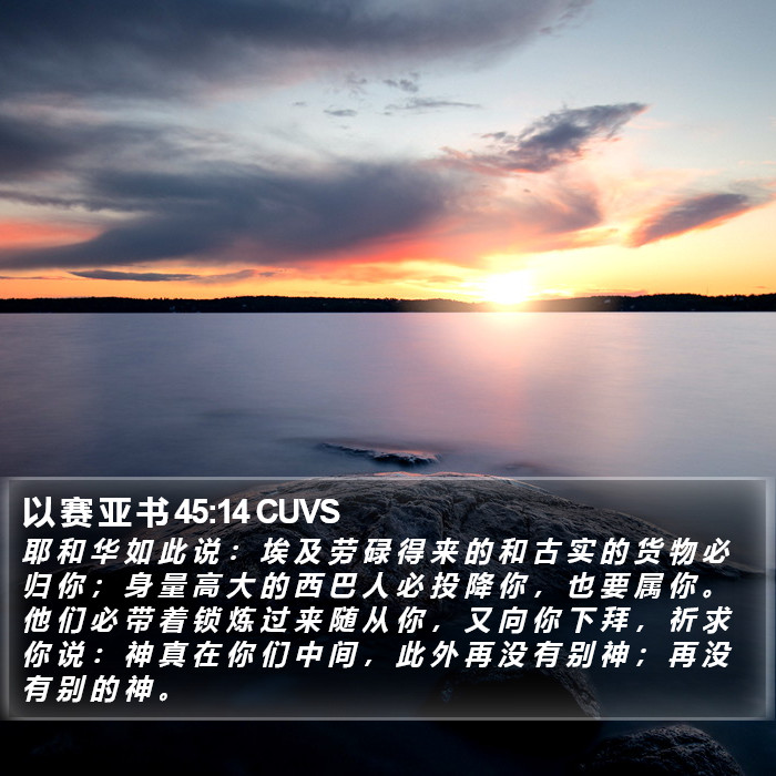 以 赛 亚 书 45:14 CUVS Bible Study