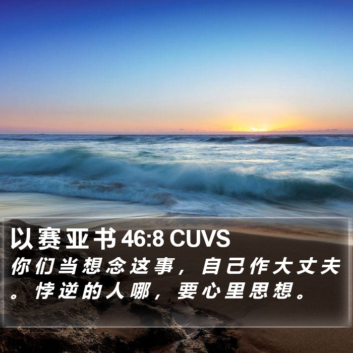 以 赛 亚 书 46:8 CUVS Bible Study