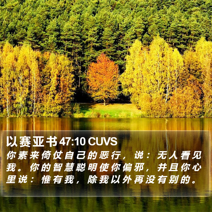 以 赛 亚 书 47:10 CUVS Bible Study