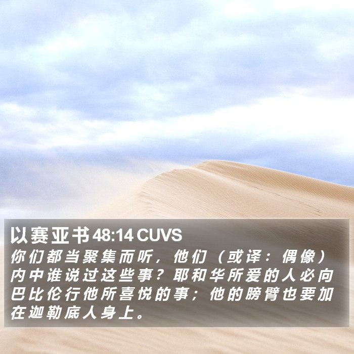 以 赛 亚 书 48:14 CUVS Bible Study