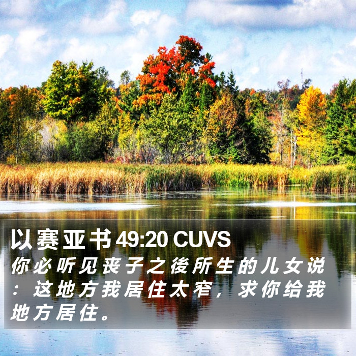 以 赛 亚 书 49:20 CUVS Bible Study
