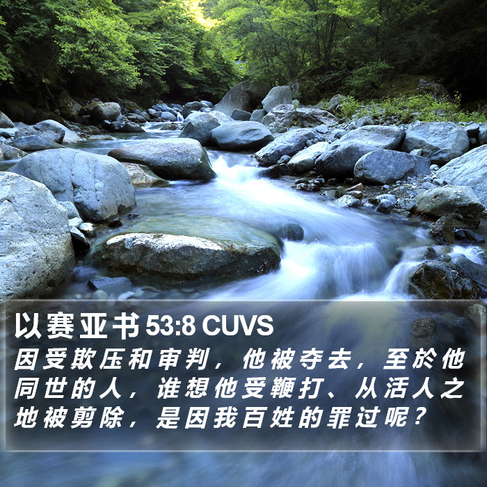 以 赛 亚 书 53:8 CUVS Bible Study