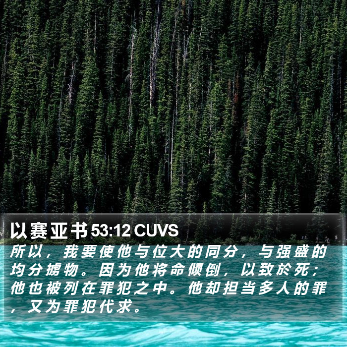 以 赛 亚 书 53:12 CUVS Bible Study