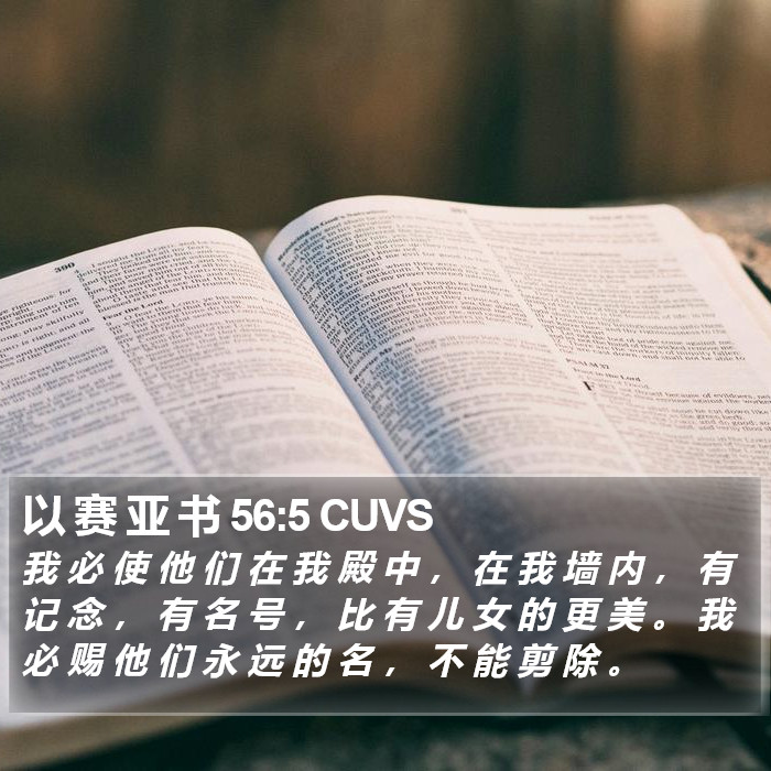 以 赛 亚 书 56:5 CUVS Bible Study