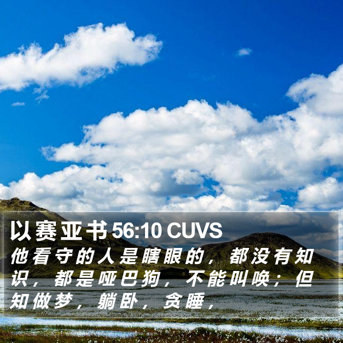 以 赛 亚 书 56:10 CUVS Bible Study