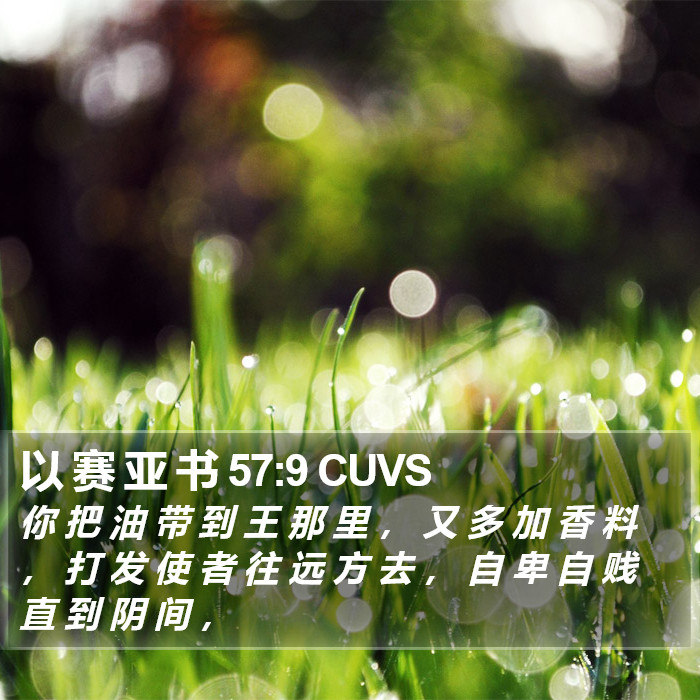 以 赛 亚 书 57:9 CUVS Bible Study