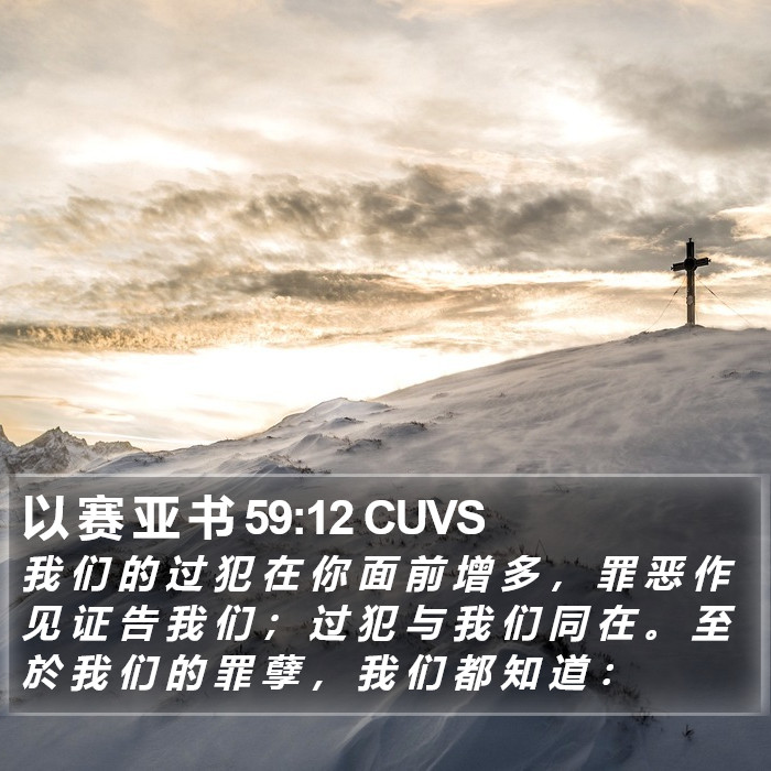 以 赛 亚 书 59:12 CUVS Bible Study