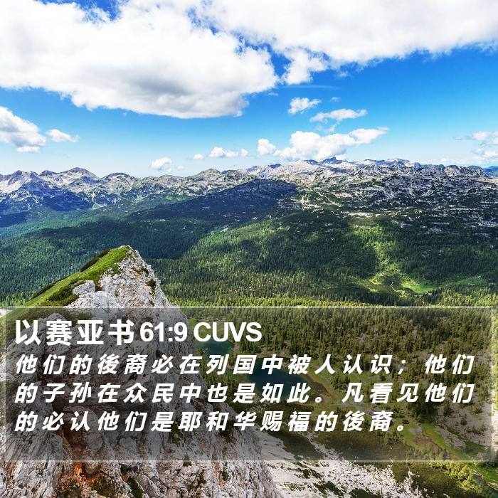 以 赛 亚 书 61:9 CUVS Bible Study