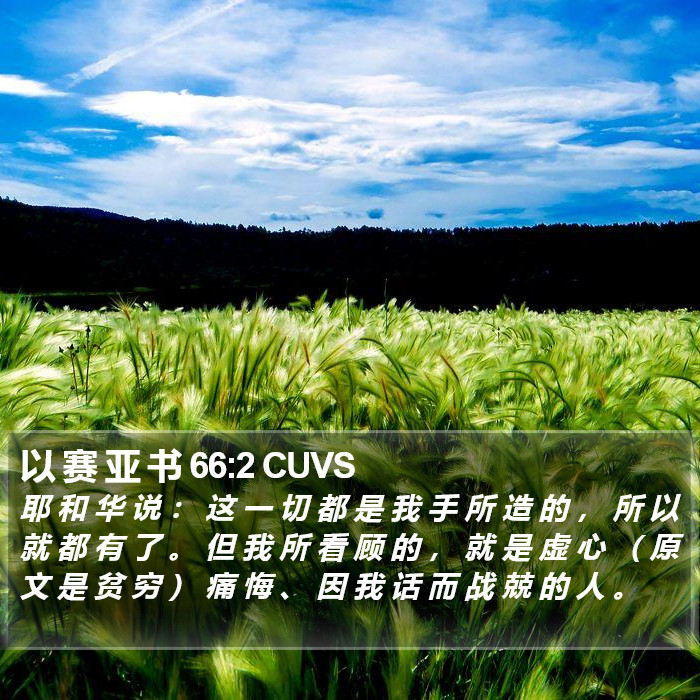 以 赛 亚 书 66:2 CUVS Bible Study