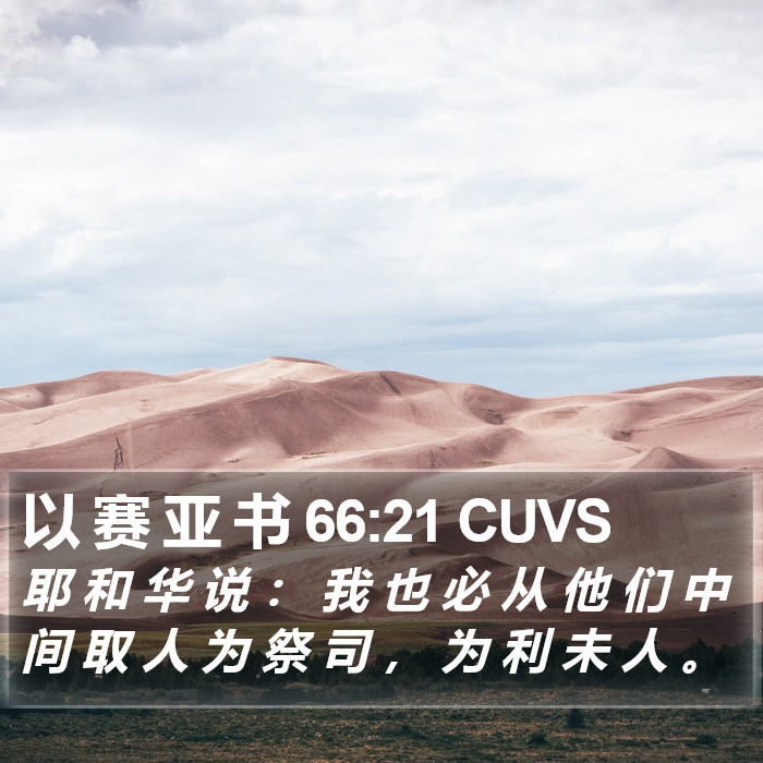 以 赛 亚 书 66:21 CUVS Bible Study