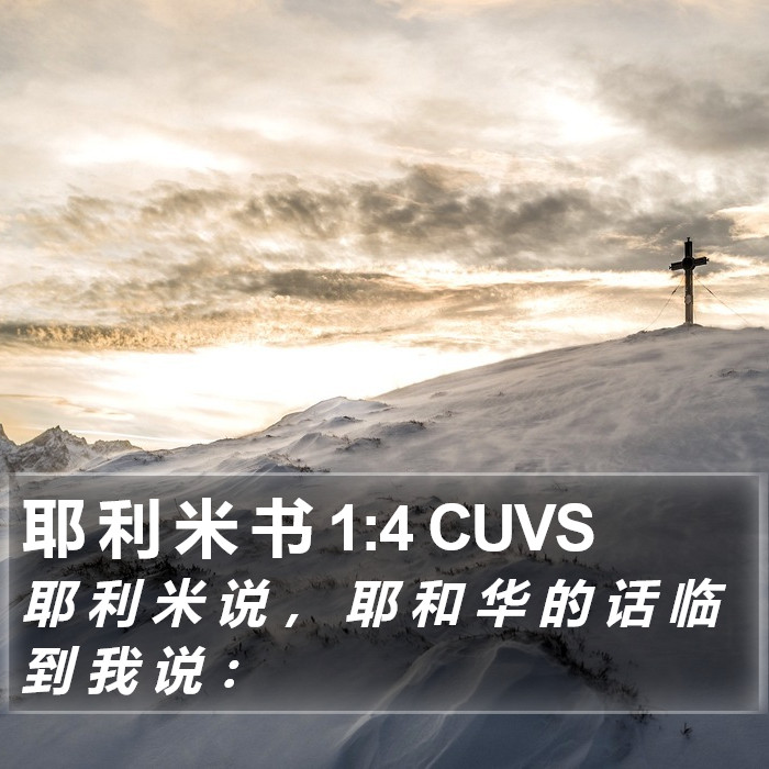 耶 利 米 书 1:4 CUVS Bible Study