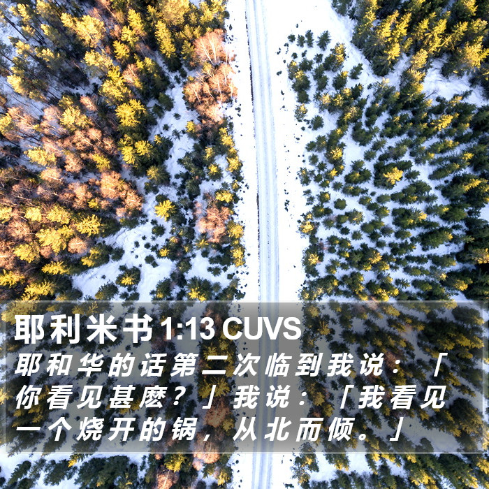 耶 利 米 书 1:13 CUVS Bible Study