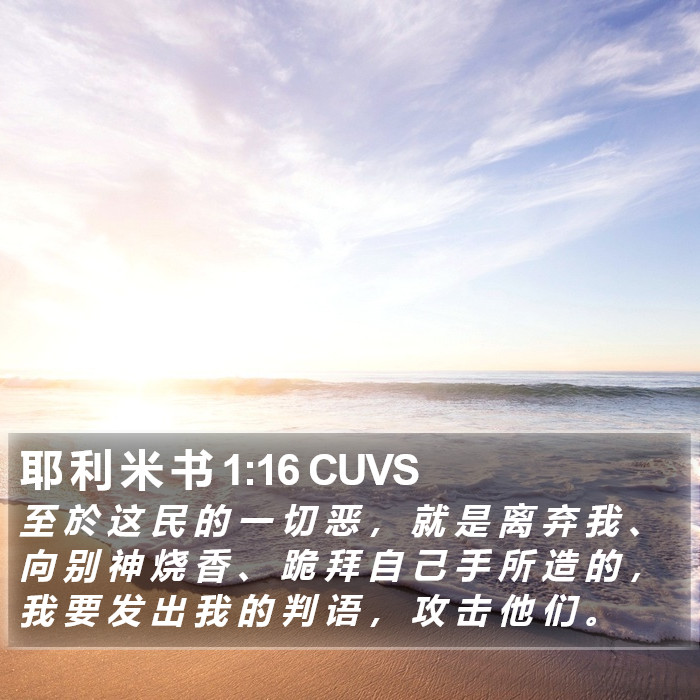 耶 利 米 书 1:16 CUVS Bible Study