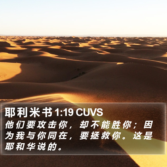 耶 利 米 书 1:19 CUVS Bible Study