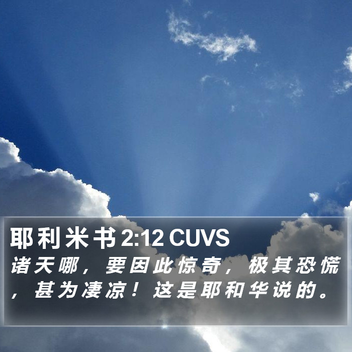 耶 利 米 书 2:12 CUVS Bible Study