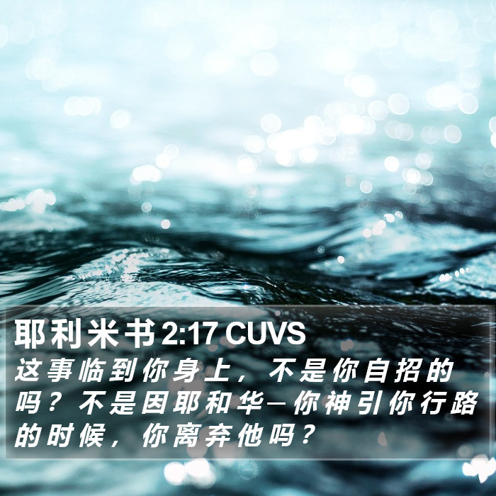 耶 利 米 书 2:17 CUVS Bible Study