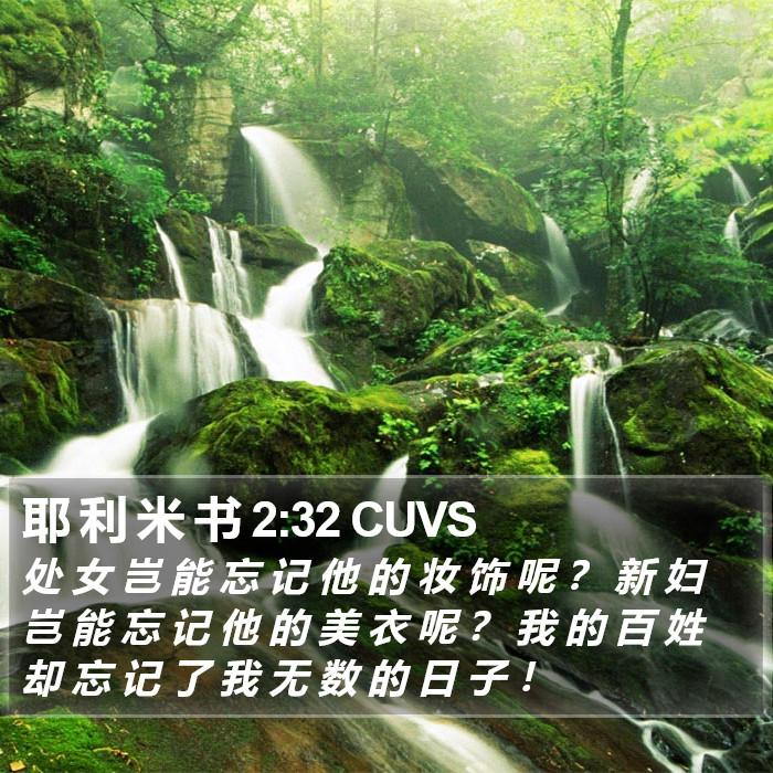 耶 利 米 书 2:32 CUVS Bible Study