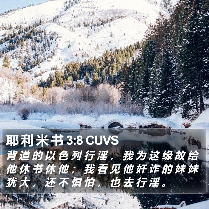 耶 利 米 书 3:8 CUVS Bible Study