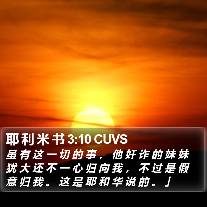 耶 利 米 书 3:10 CUVS Bible Study