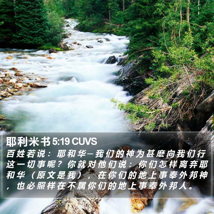 耶 利 米 书 5:19 CUVS Bible Study