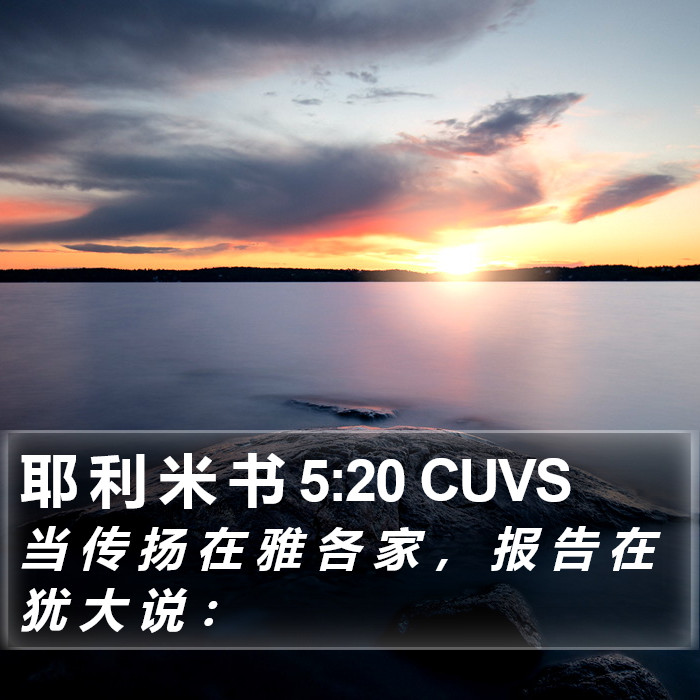 耶 利 米 书 5:20 CUVS Bible Study