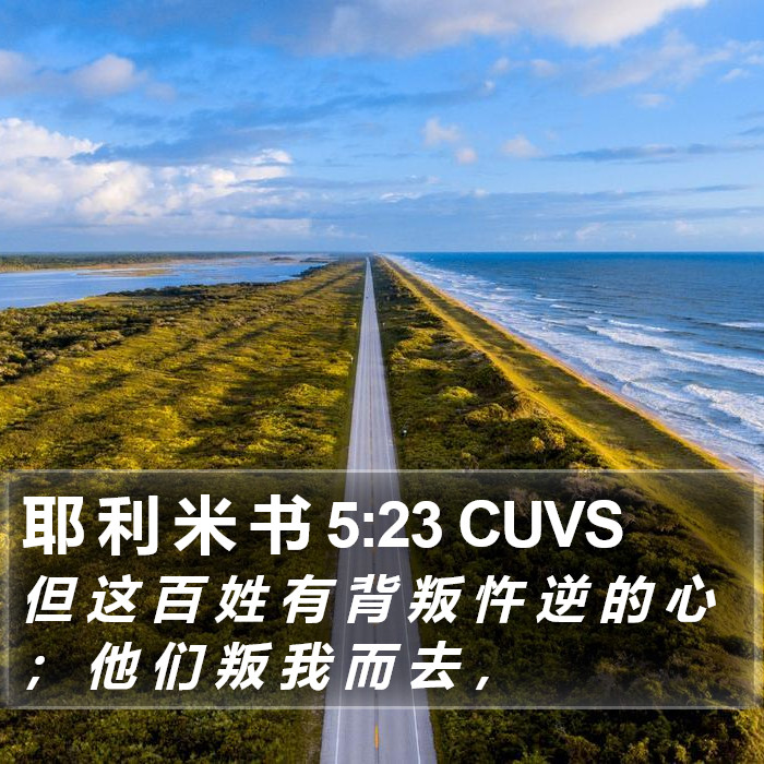 耶 利 米 书 5:23 CUVS Bible Study