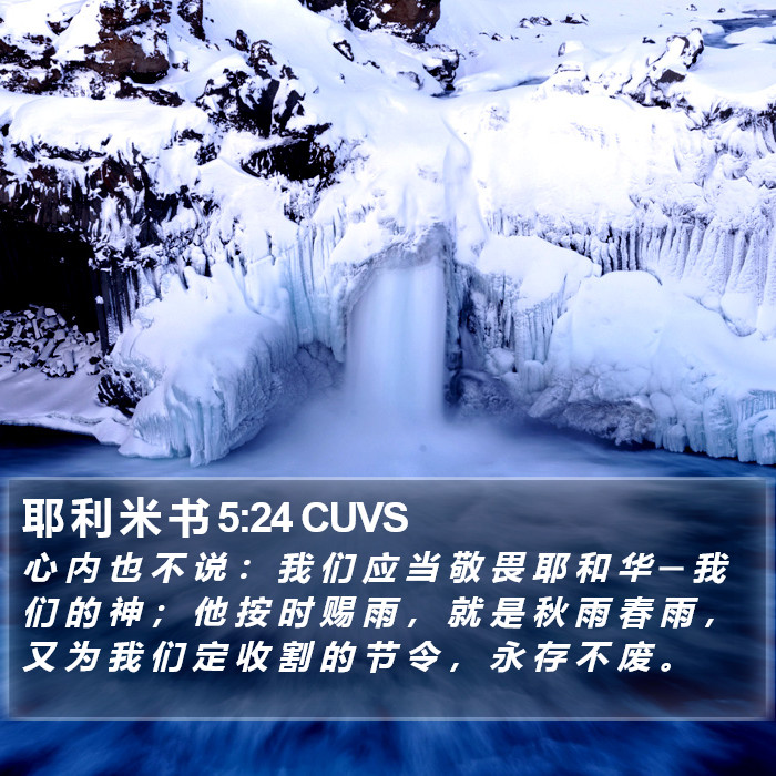 耶 利 米 书 5:24 CUVS Bible Study