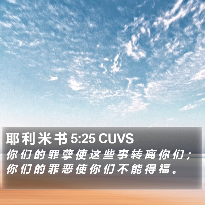 耶 利 米 书 5:25 CUVS Bible Study