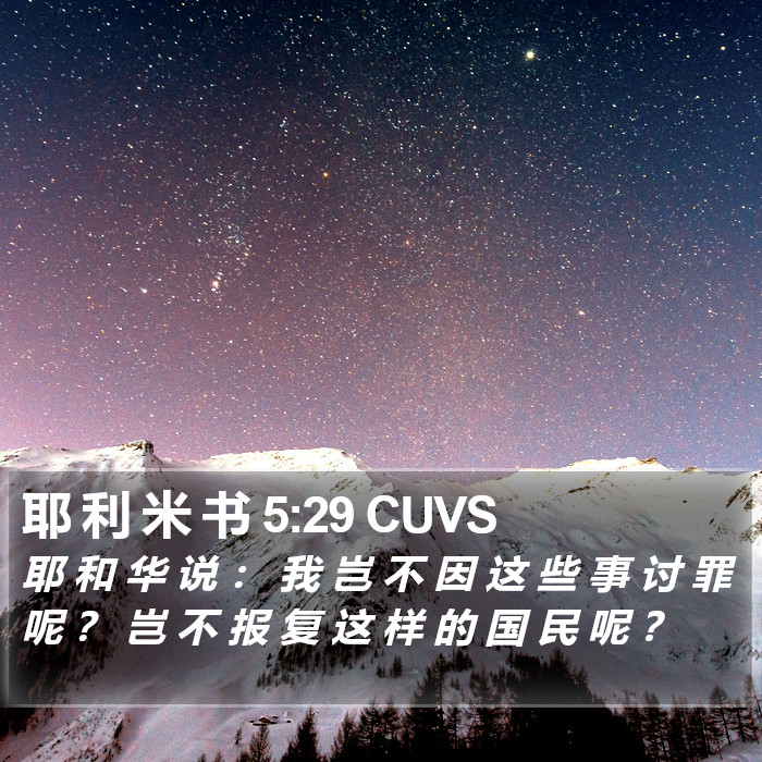 耶 利 米 书 5:29 CUVS Bible Study