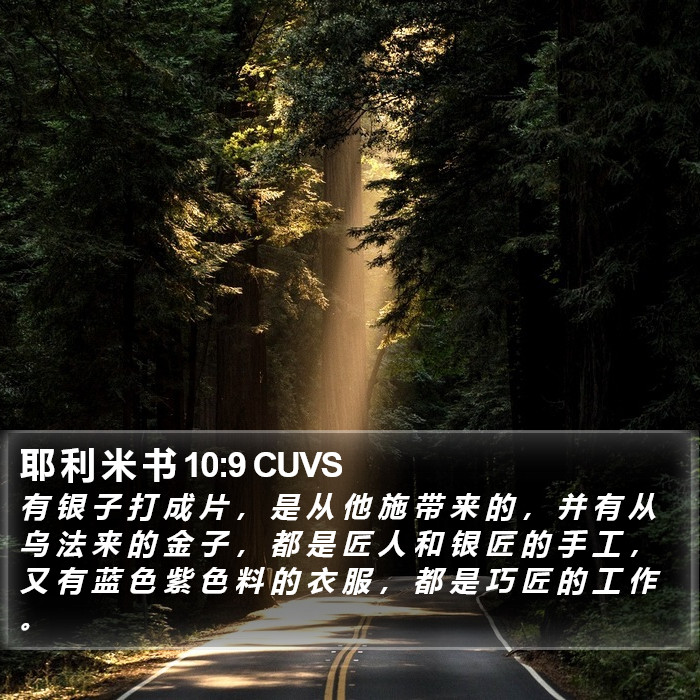 耶 利 米 书 10:9 CUVS Bible Study