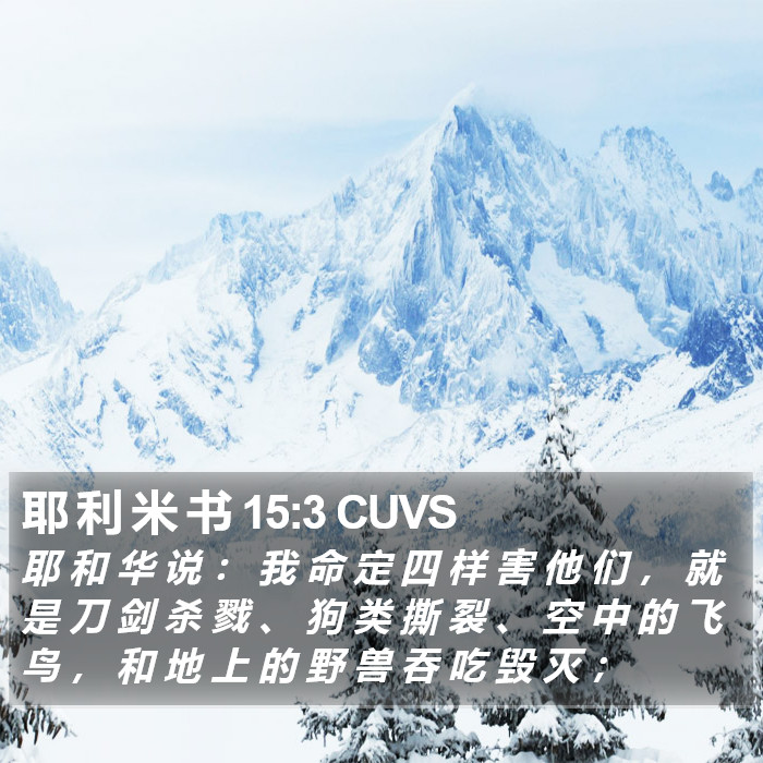 耶 利 米 书 15:3 CUVS Bible Study