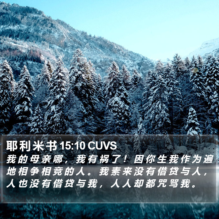 耶 利 米 书 15:10 CUVS Bible Study