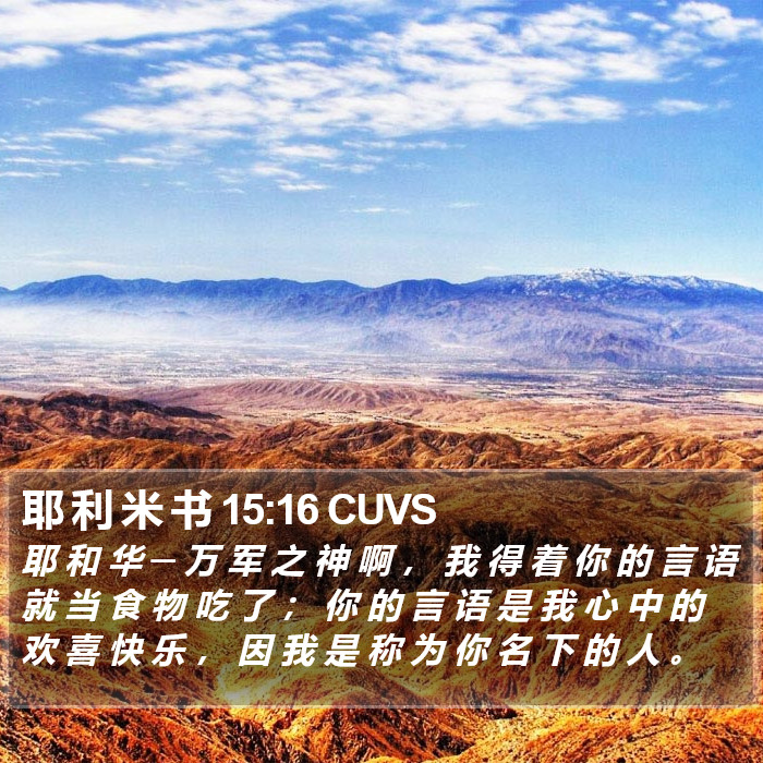 耶 利 米 书 15:16 CUVS Bible Study