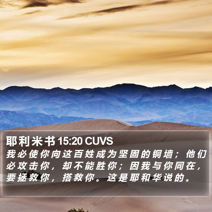 耶 利 米 书 15:20 CUVS Bible Study