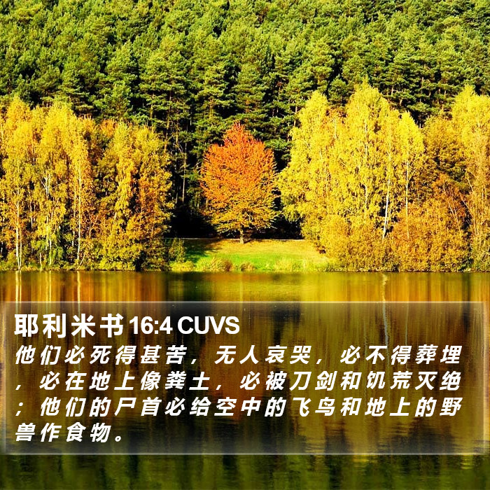 耶 利 米 书 16:4 CUVS Bible Study
