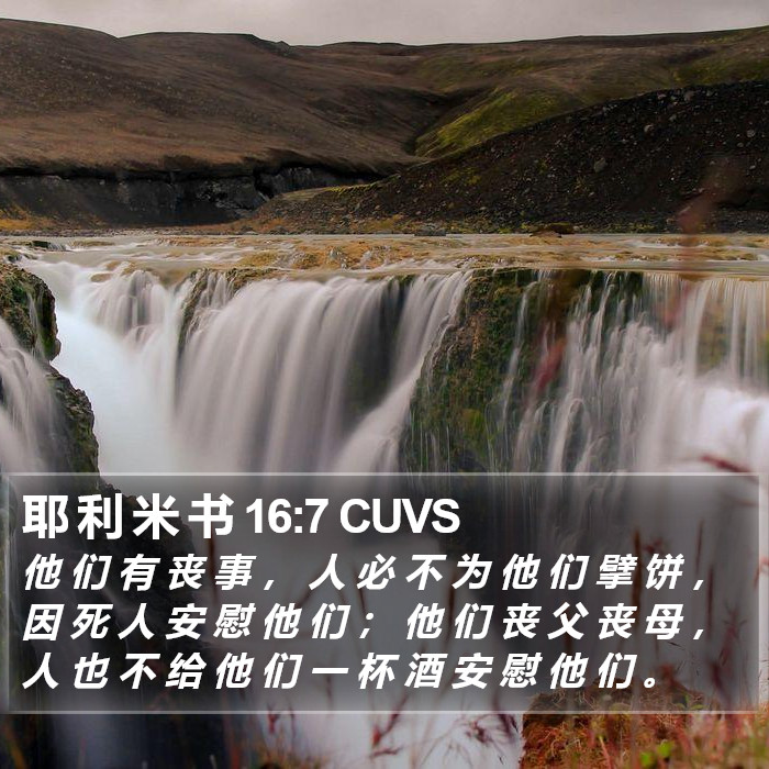 耶 利 米 书 16:7 CUVS Bible Study