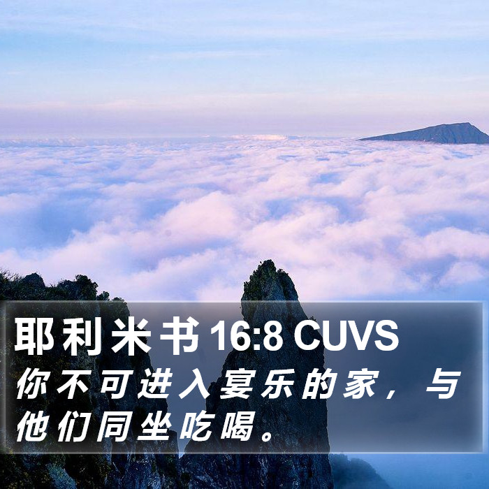 耶 利 米 书 16:8 CUVS Bible Study