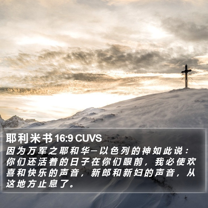 耶 利 米 书 16:9 CUVS Bible Study