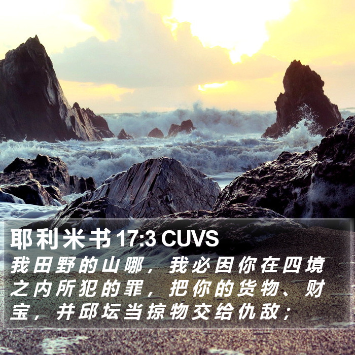 耶 利 米 书 17:3 CUVS Bible Study
