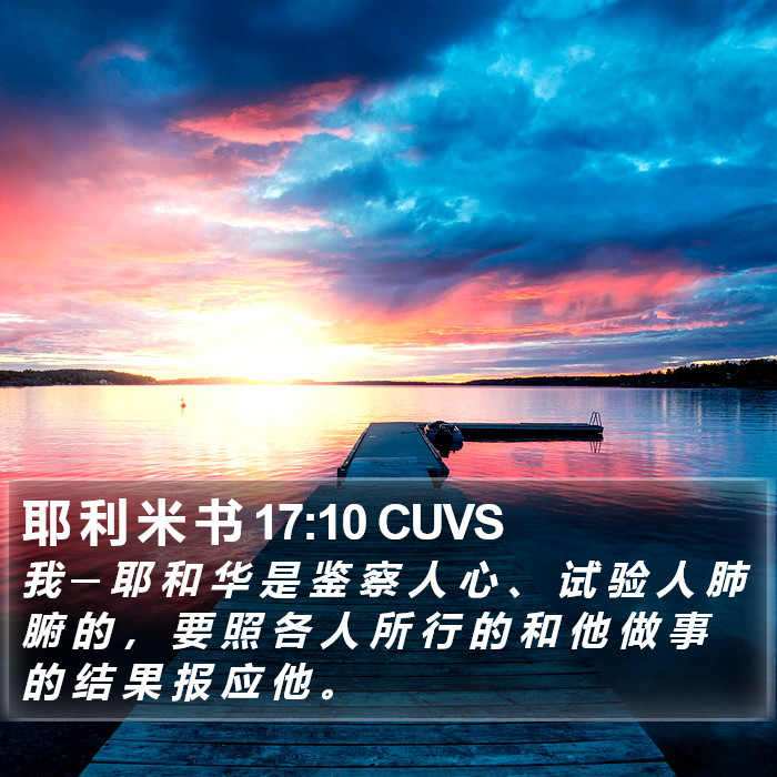 耶 利 米 书 17:10 CUVS Bible Study